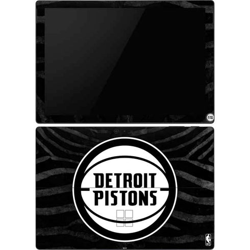 NBA Detroit Pistons Black Animal Print Surface Pro 6 Skin