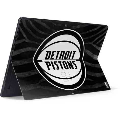 NBA Detroit Pistons Black Animal Print Surface Pro 6 Skin