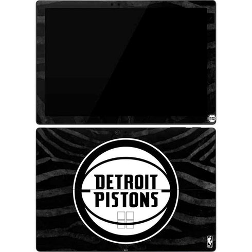 NBA Detroit Pistons Black Animal Print Surface Pro 7 Skin