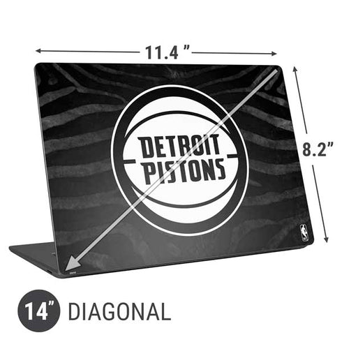 NBA Detroit Pistons Black Animal Print Universal Laptop 14in (11.4 x 8.2in) Skin