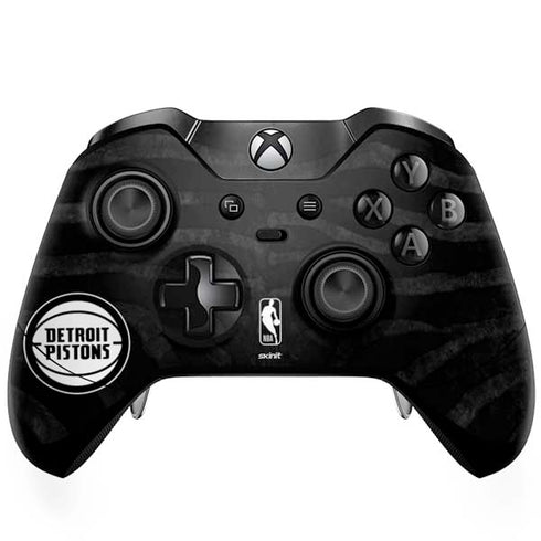NBA Detroit Pistons Black Animal Print Xbox One Elite Controller Skin
