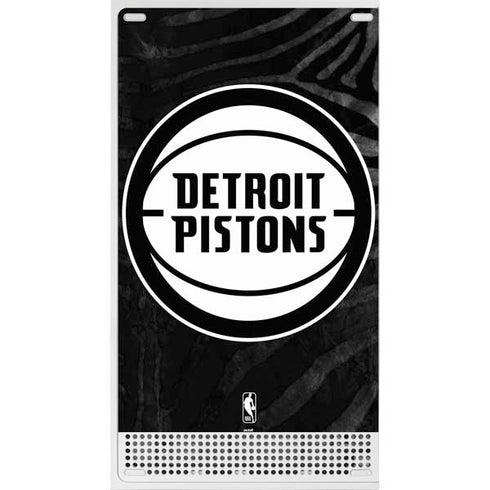 NBA Detroit Pistons Black Animal Print Xbox Series S Console Skin