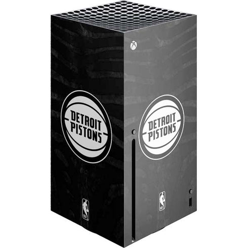 NBA Detroit Pistons Black Animal Print Xbox Series X Console Skin