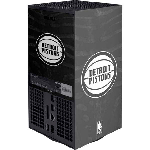 NBA Detroit Pistons Black Animal Print Xbox Series X Console Skin