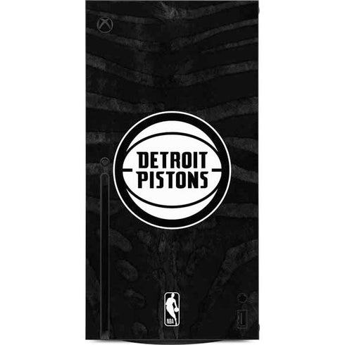 NBA Detroit Pistons Black Animal Print Xbox Series X Console Skin