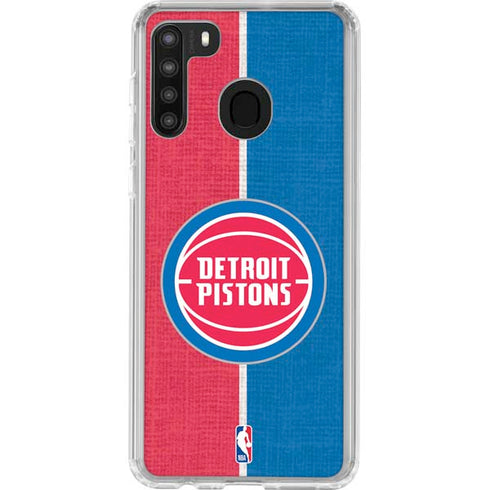 NBA Detroit Pistons Canvas Galaxy A21 Clear Case