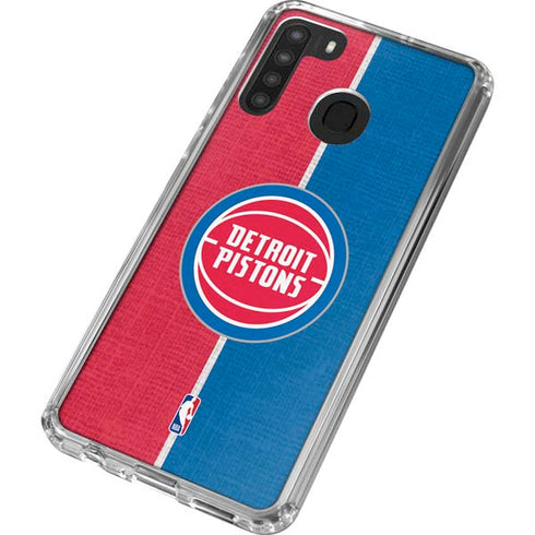 NBA Detroit Pistons Canvas Galaxy A21 Clear Case