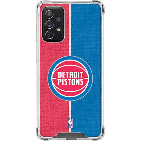 NBA Detroit Pistons Canvas Galaxy A72 5G Clear Case