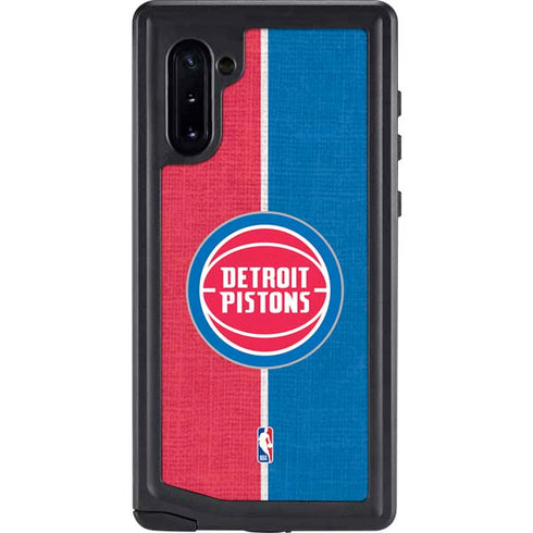 NBA Detroit Pistons Canvas Galaxy Note 10 Waterproof Case