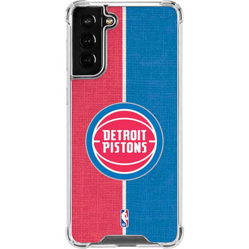NBA Detroit Pistons Canvas Galaxy S21 FE Clear Case
