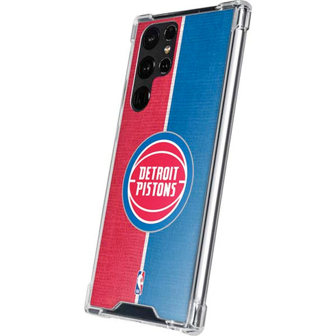 NBA Detroit Pistons Canvas Galaxy S22 Ultra Clear Case