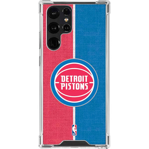 NBA Detroit Pistons Canvas Galaxy S24 Ultra Clear Case