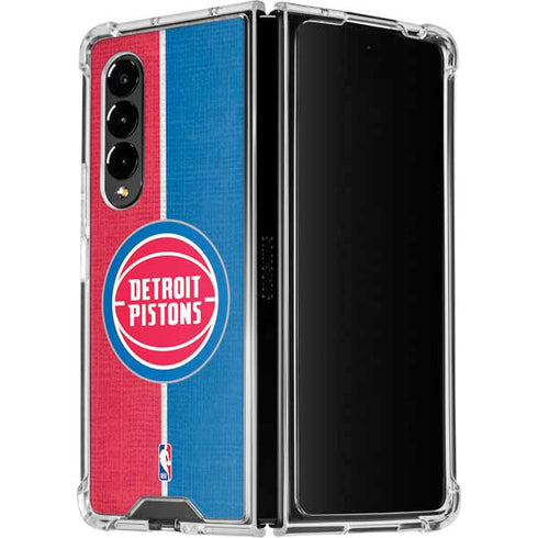 NBA Detroit Pistons Canvas Galaxy Z Fold4 5G Clear Case