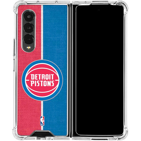NBA Detroit Pistons Canvas Galaxy Z Fold4 5G Clear Case