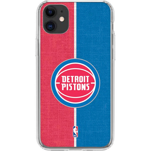 NBA Detroit Pistons Canvas iPhone 11 Clear Case