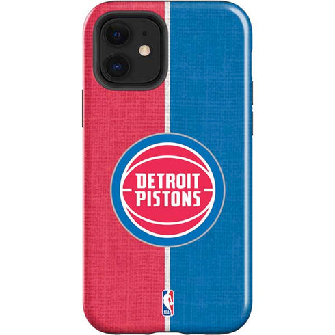 NBA Detroit Pistons Canvas iPhone 12 Impact Case