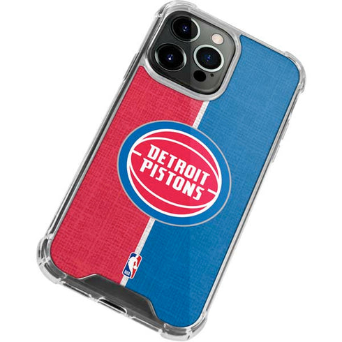 NBA Detroit Pistons Canvas iPhone 13 Pro Clear Case