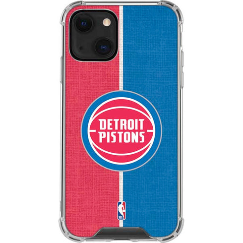 NBA Detroit Pistons Canvas iPhone 14 Clear Case