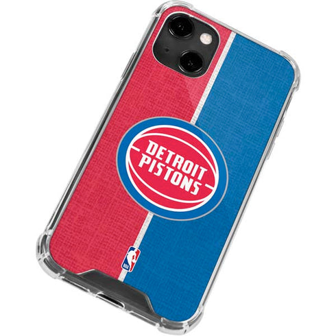 NBA Detroit Pistons Canvas iPhone 14 Clear Case