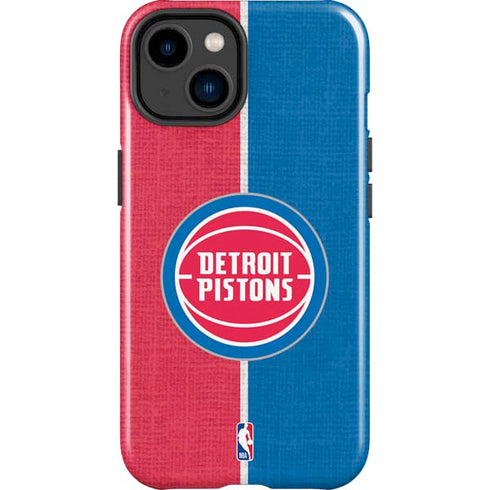 NBA Detroit Pistons Canvas iPhone 15 Plus Impact Case