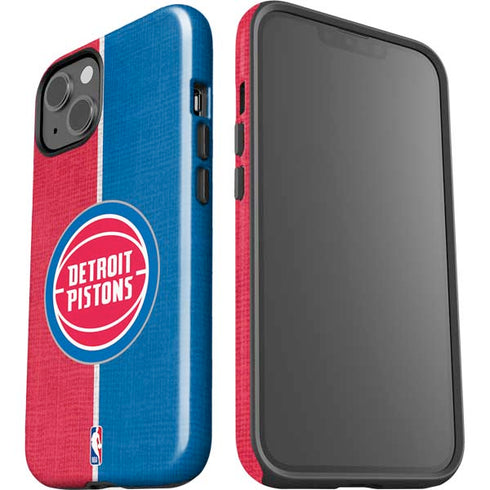 NBA Detroit Pistons Canvas iPhone 15 Plus Impact Case