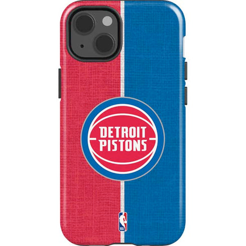 NBA Detroit Pistons Canvas iPhone 15 Impact Case