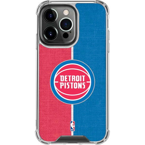 NBA Detroit Pistons Canvas iPhone 15 Pro Clear Case
