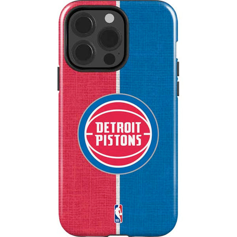 NBA Detroit Pistons Canvas iPhone 15 Pro Impact Case