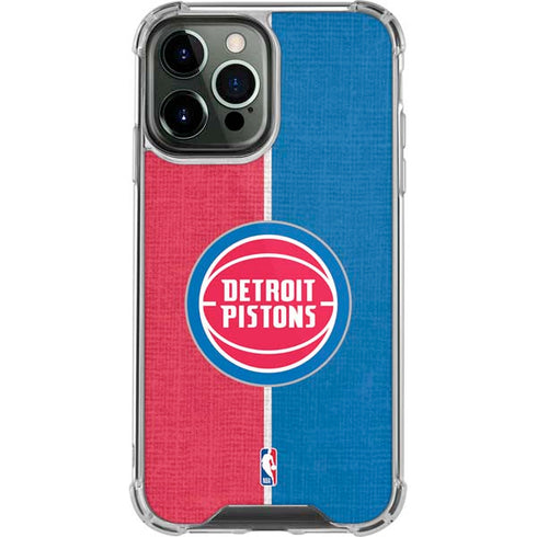 NBA Detroit Pistons Canvas iPhone 15 Pro Max Clear Case