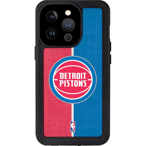 NBA Detroit Pistons Canvas iPhone 14 Pro Waterproof Case