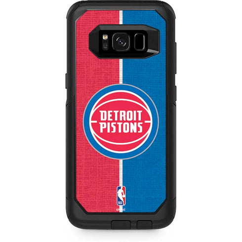 NBA Detroit Pistons Canvas Otterbox Commuter Galaxy Skin