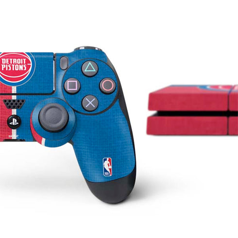 NBA Detroit Pistons Canvas PS4 Console and Controller Bundle Skin