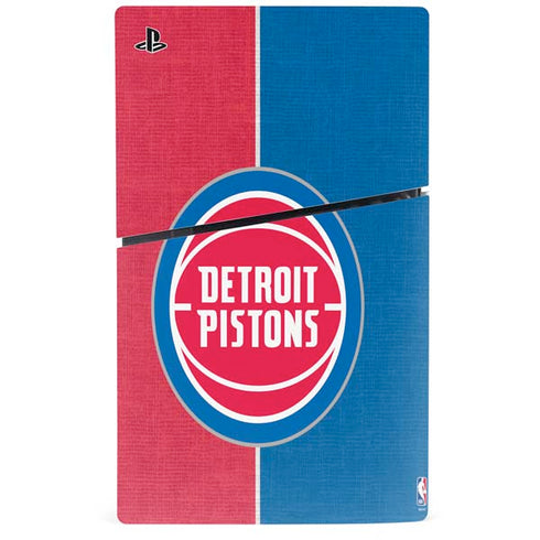 NBA Detroit Pistons Canvas PS5 Slim Disk Console Skin