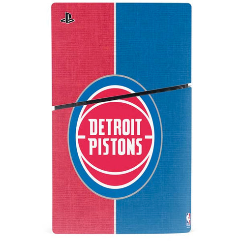 NBA Detroit Pistons Canvas PS5 Slim Digital Edition Bundle Skin