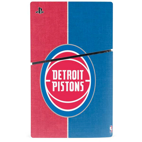 NBA Detroit Pistons Canvas PS5 Slim Digital Edition Console Skin