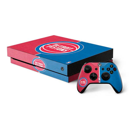 NBA Detroit Pistons Canvas Xbox One X Bundle Skin