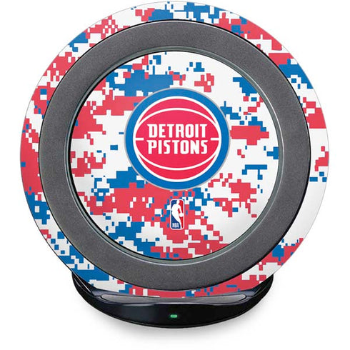 NBA Detroit Pistons Digi Camo Fast Charge Wireless Charging Stand Skin