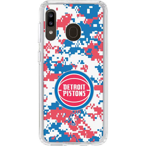 NBA Detroit Pistons Digi Camo Galaxy A20 Clear Case