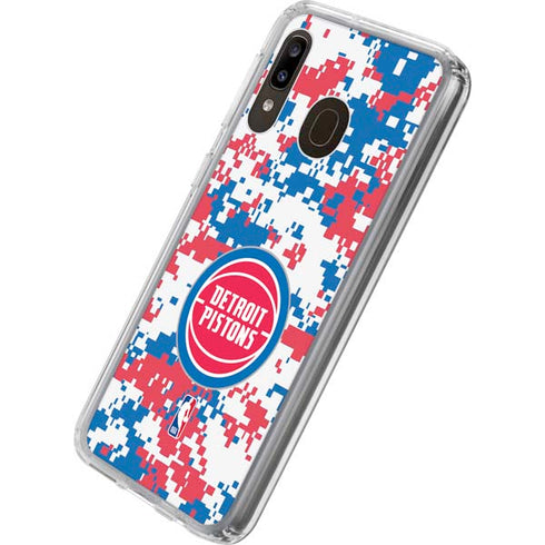 NBA Detroit Pistons Digi Camo Galaxy A20 Clear Case