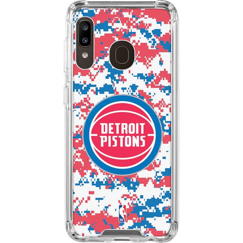NBA Detroit Pistons Digi Camo Galaxy A30 Clear Case