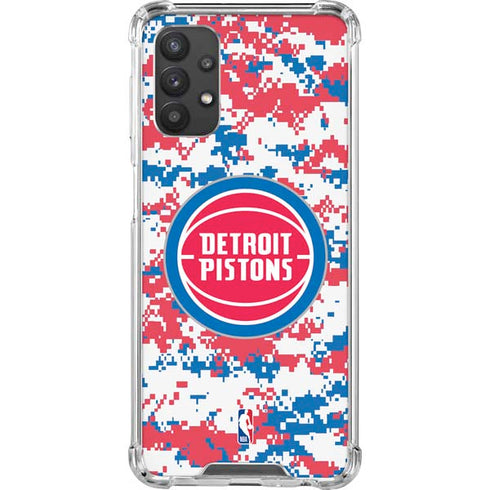 NBA Detroit Pistons Digi Camo Galaxy A32 5G Clear Case
