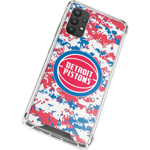 NBA Detroit Pistons Digi Camo Galaxy A32 5G Clear Case