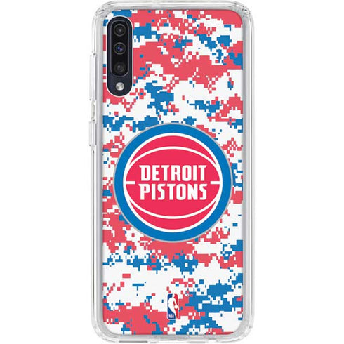 NBA Detroit Pistons Digi Camo Galaxy A50 Clear Case