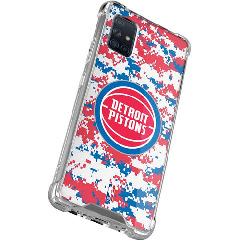 NBA Detroit Pistons Digi Camo Galaxy A51 5G Clear Case