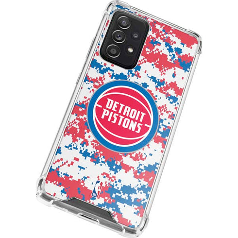 NBA Detroit Pistons Digi Camo Galaxy A52 5G Clear Case