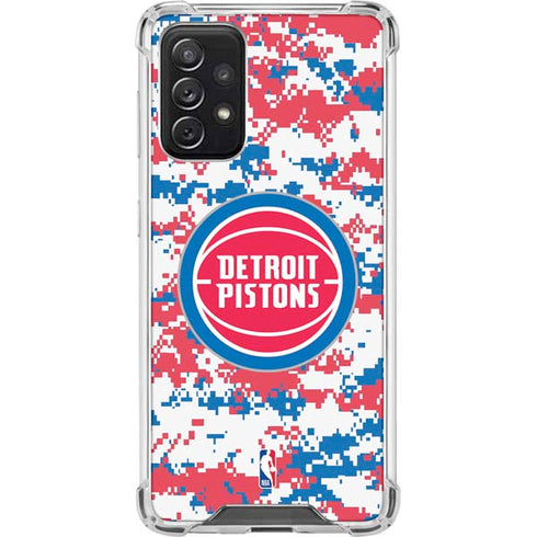 NBA Detroit Pistons Digi Camo Galaxy A72 5G Clear Case