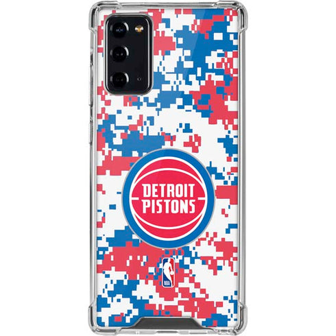 NBA Detroit Pistons Digi Camo Galaxy Note20 5G Clear Case