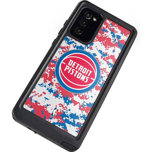 NBA Detroit Pistons Digi Camo Galaxy Note20 5G Waterproof Case