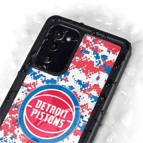 NBA Detroit Pistons Digi Camo Galaxy Note20 5G Waterproof Case