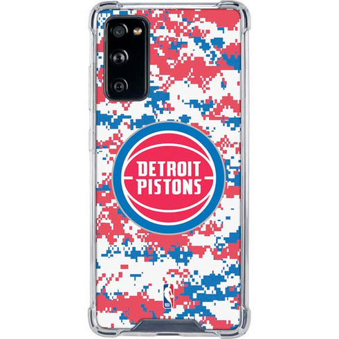 NBA Detroit Pistons Digi Camo Galaxy S20 FE Clear Case